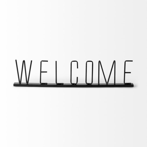 Homezia black metal welcome sign