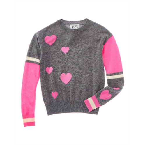 Autumn Cashmere colorblocked heart jacquard wool & cashmere-blend sweater