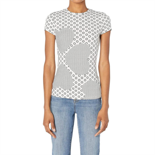 TED BAKER sirah heart printed fitted tee in black/white