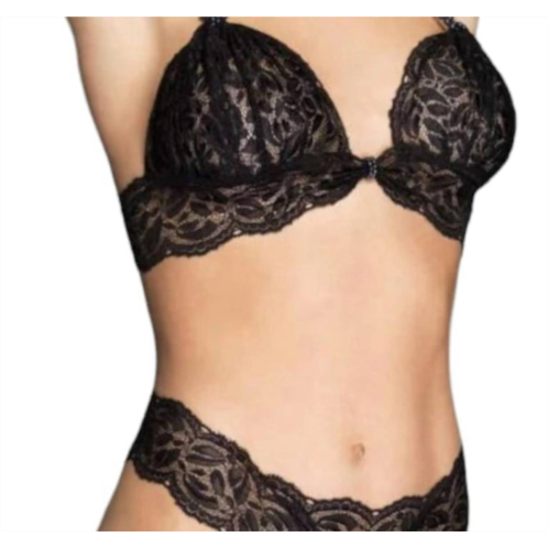 Bracli ebony begos lace and pearl bra in black