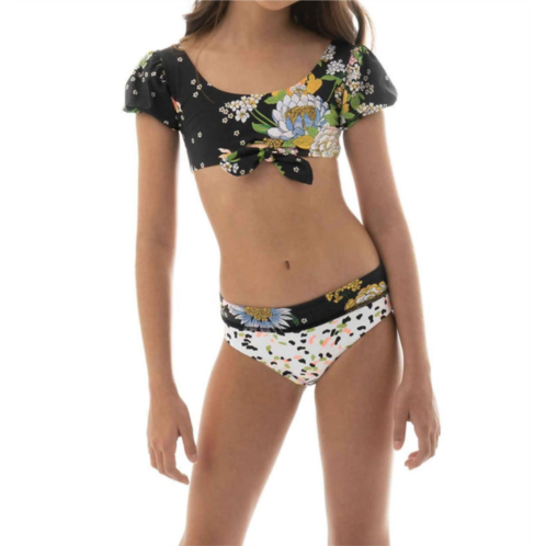 MAAJI girls nights bikini set in black bouquet