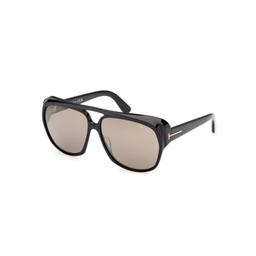 Tom Ford mens 61 mm shiny black sunglasses