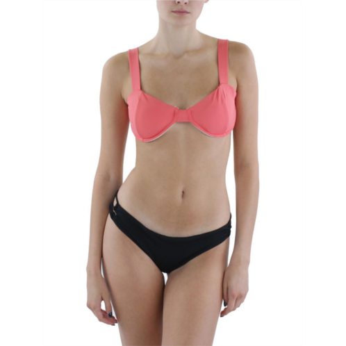 Aqua womens halter solid bikini swim top