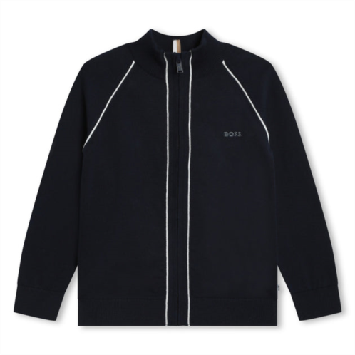 BOSS navy zip up sweatshirt