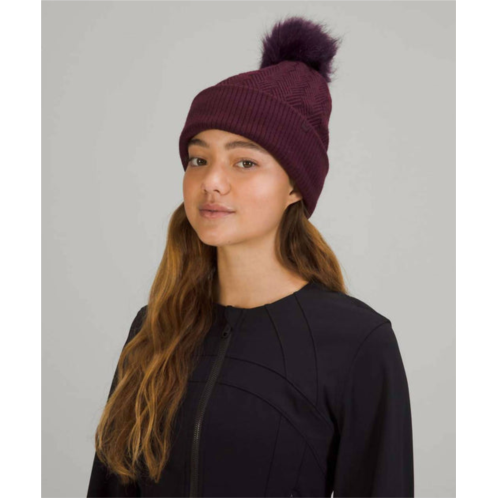 Lululemon cable knit pom beanie in cassis