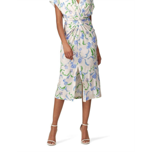 Prabal Gurung brushstroke floral twist dress in multicolored