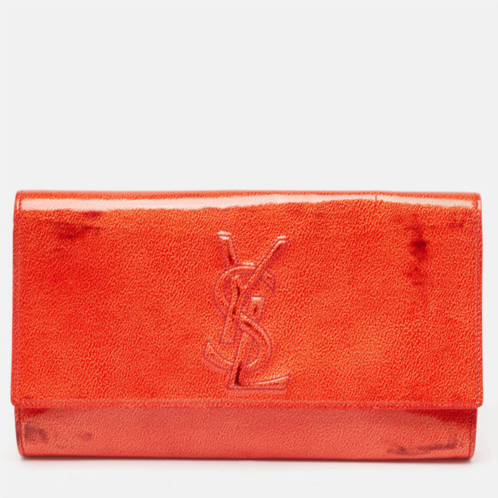 Yves Saint Laurent red patent leather belle de jour flap clutch