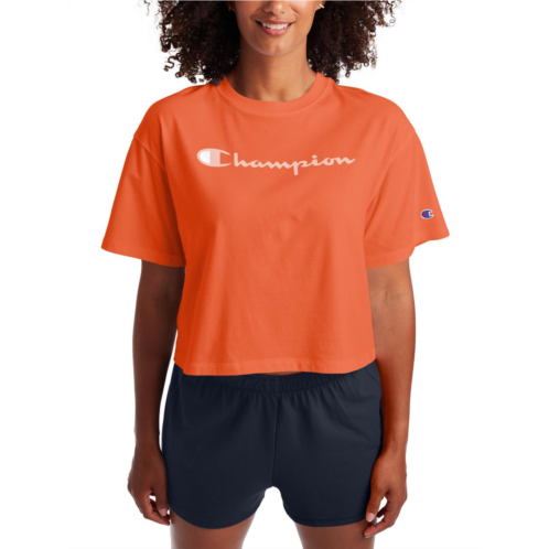 Champion plus womens cropped logo pullover top