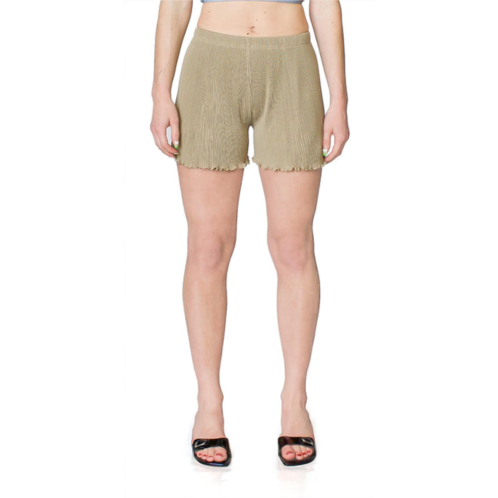 PRISCAVera seamless pleated shorts in stone