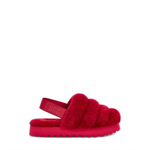 UGG womens super fluff slipper in ribbon red