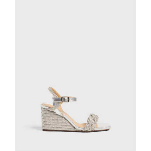 Castaner womens brielle metalizado wedge in platinum