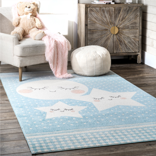 NuLOOM moon and stars kids nursery area rug