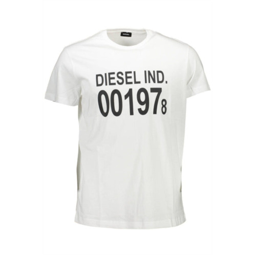 Diesel cotton crew neck tee with print mens logo