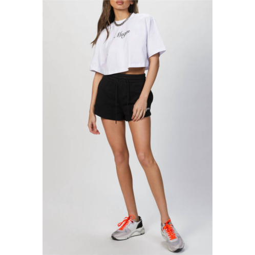 MSGM logo-print track shorts in black