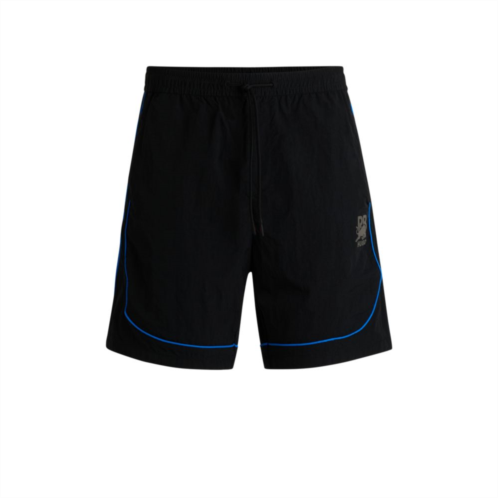 HUGO x rb drawstring shorts with piping details
