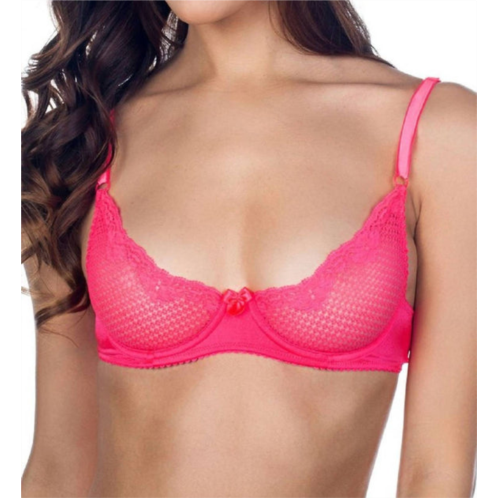 Timpa Lingerie duet lace underwire demi bra in neon pink