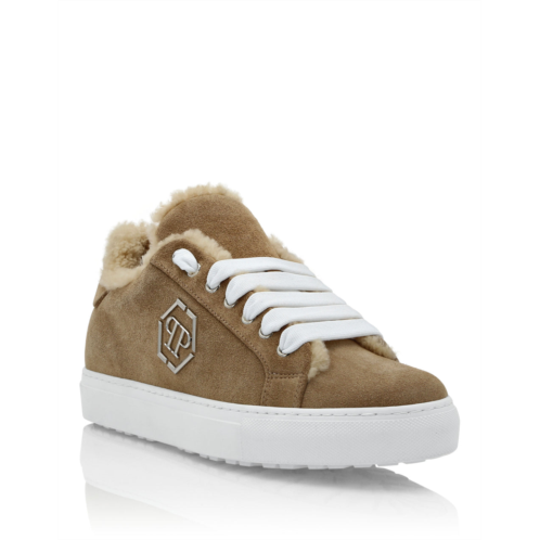 PHILIPP PLEIN shearling lo-top sneakers