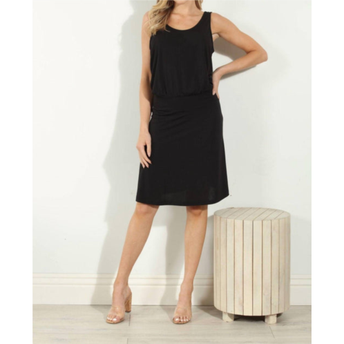 Veronica M stretch dropwaist tank dress in black ity