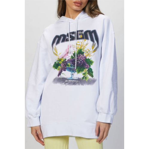 MSGM graphic print hoodie in white