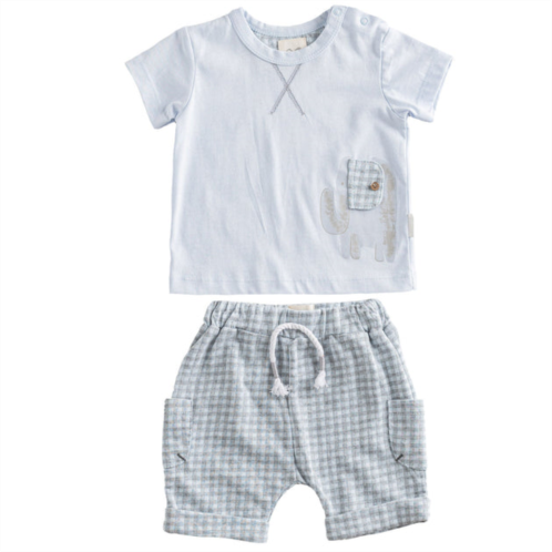 Andy Wawa blue safari plaid summer outfit