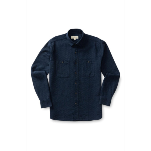 DUCK HEAD westover solid cotton quilted sport shirt in navy heather