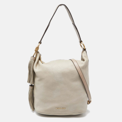 Michael Kors beige leather hobo