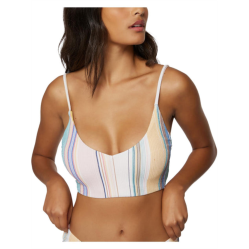 womens striped lined bikini swim top