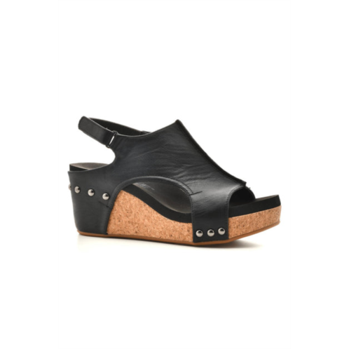 Corkys Footwear say baby cork wedge sandals in black