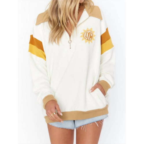 Show Me Your Mumu benny half zip sweatshirt good times in off white