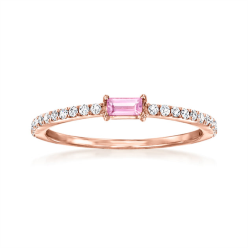 RS Pure by ross-simons pink sapphire and . diamond ring in 14kt rose gold