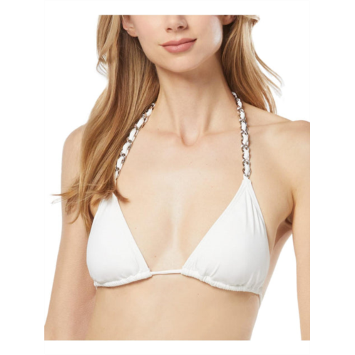 Michael Michael Kors womens solid chain bikini swim top