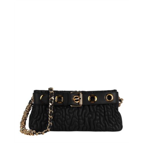 Moschino destroyed chain quilted shoulder bag