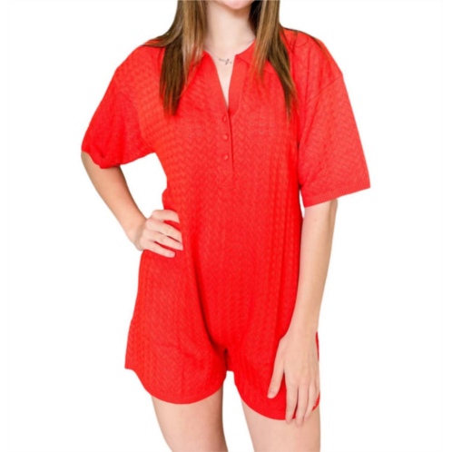 Jacquie The Label knit romper in red