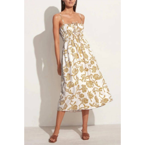 FAITHFULL THE BRAND francesca midi dress in ensola floral print oat