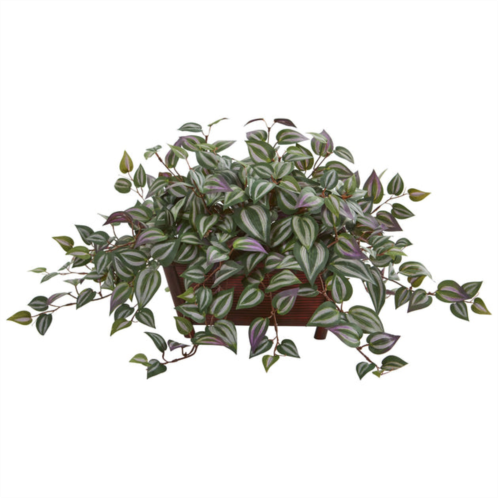 HomPlanti wandering jew artificial plant in decorative planter