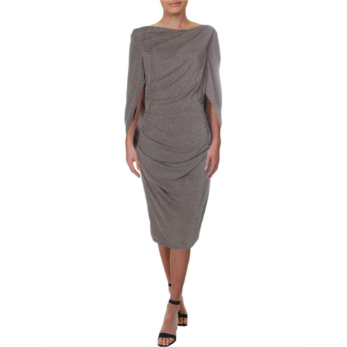 Betsy & Adam womens metallic midi cocktail dress