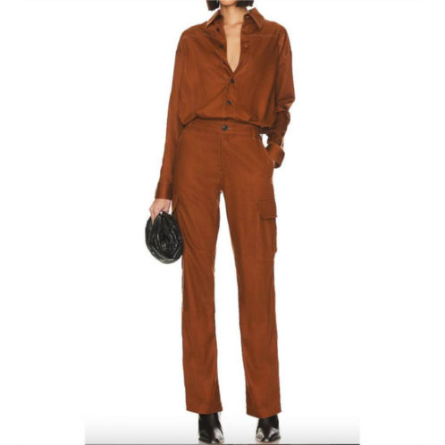 RtA cargo jumpsuit in cognac