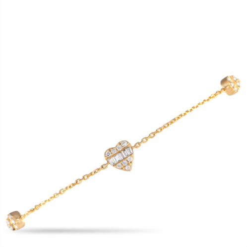 Non Branded lb exclusive 14k yellow gold 0.25ct diamond heart bracelet br09831-y