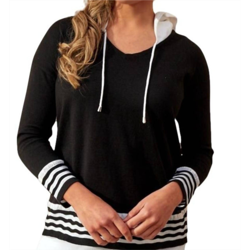 ANGEL zig zag hoodie in black/white