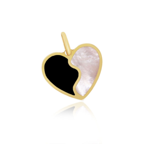 The Lovery mother of pearl and onyx mixed heartbreaker charm