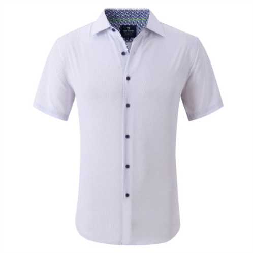 Tom Baine slim fit performance short sleeve geometric button down