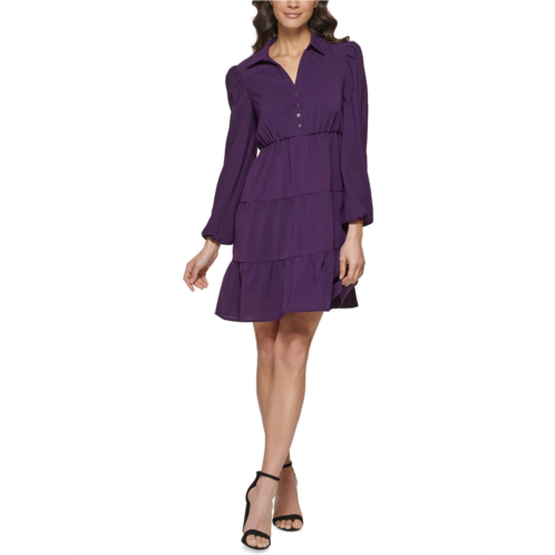 Kensie womens tiered puff sleeve shift dress