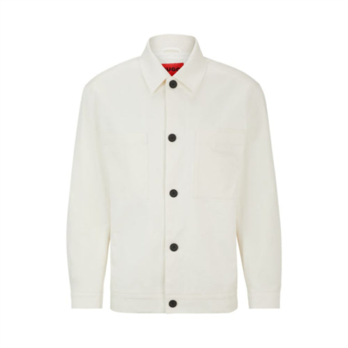 HUGO stretch-cotton button-up jacket with double chest pocket