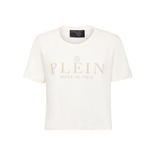 PHILIPP PLEIN t-shirt round neck ss crop iconic plein