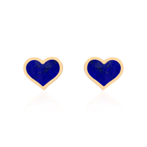 The Lovery large lapis heart stud earrings