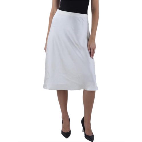 BCBGMAXAZRIA womens satin shimmer midi skirt