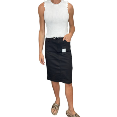 RISEN high rise pencil skirt in black