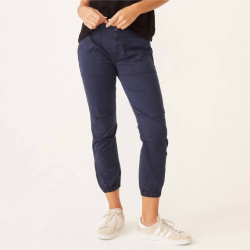 MONROW girls ankle jogger in navy velour