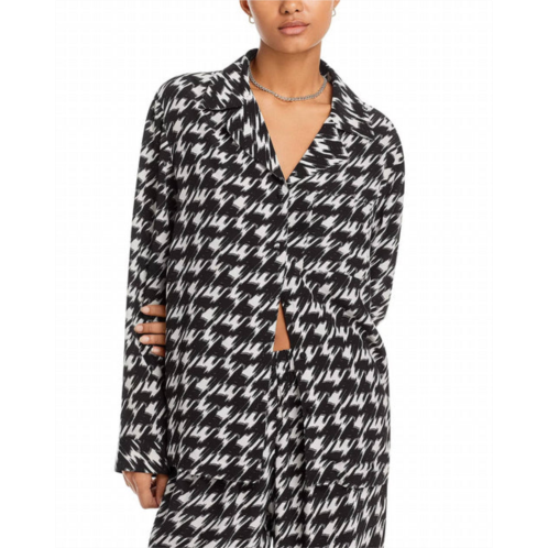 ANINE BING aiden shirt in houndstooth print