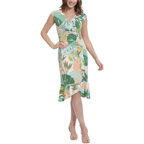 London Times womens printed knee-length sheath dress